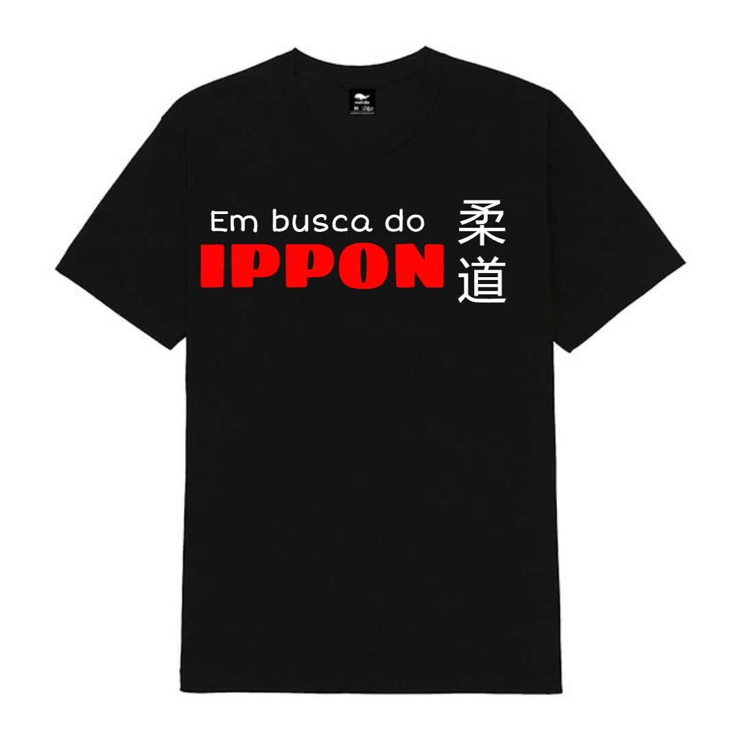 Camiseta Preta Em busca do Ippon / Judô
